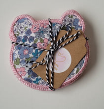 Charger l'image dans la galerie, Lingette ourson fleurie violette