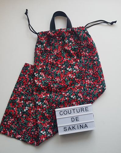 sac à pain grand format noir et rouge